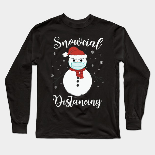 Snowcial Distancing Funny Christmas 2020 Social Distancing Pun Long Sleeve T-Shirt by GiftTrend